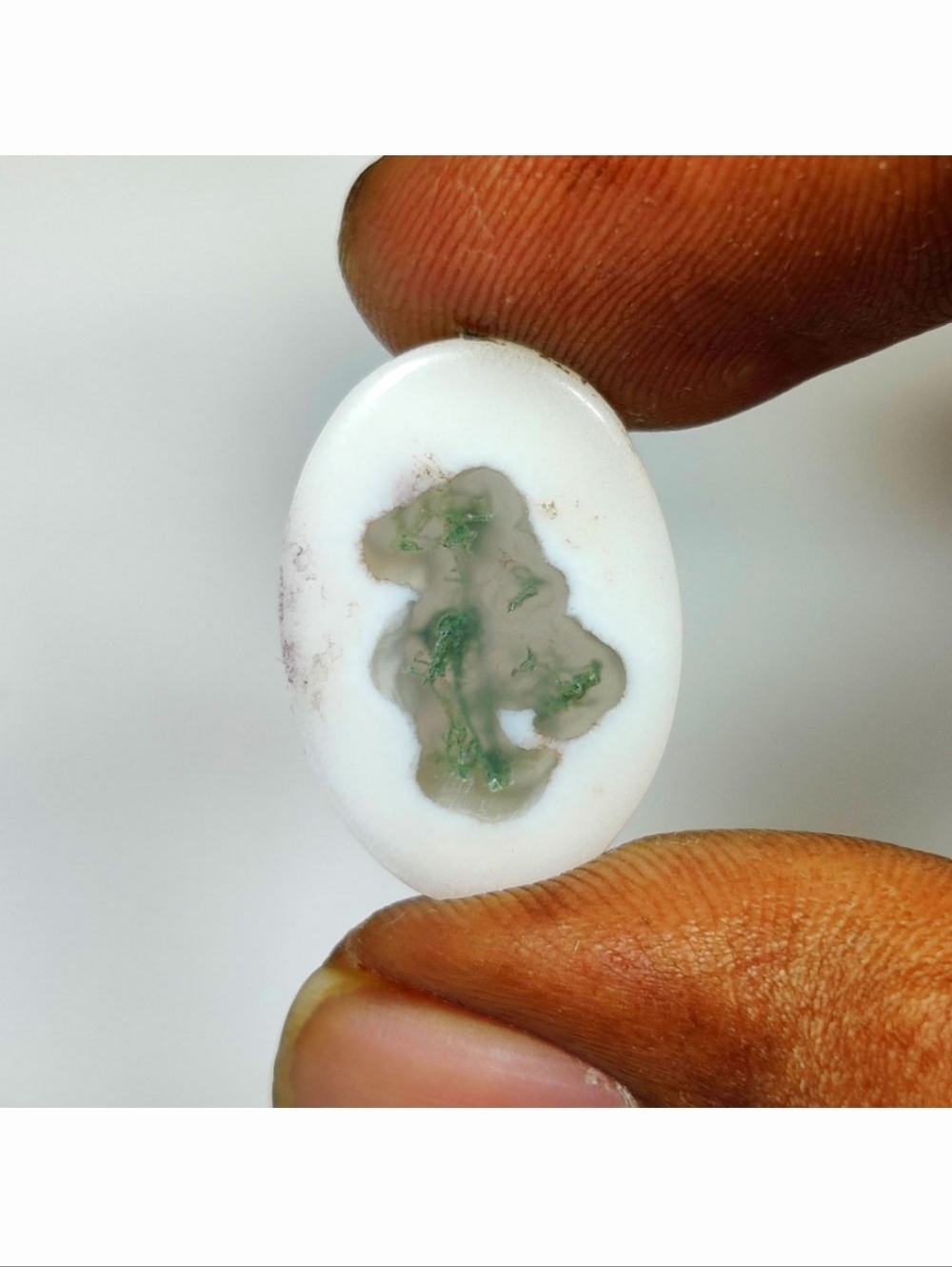 11.14 Ct Natural Solar Moss Agate Oval Cab